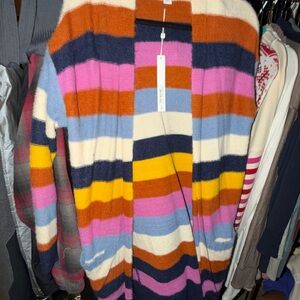 Caslon Multicolor Striped Cardigan
